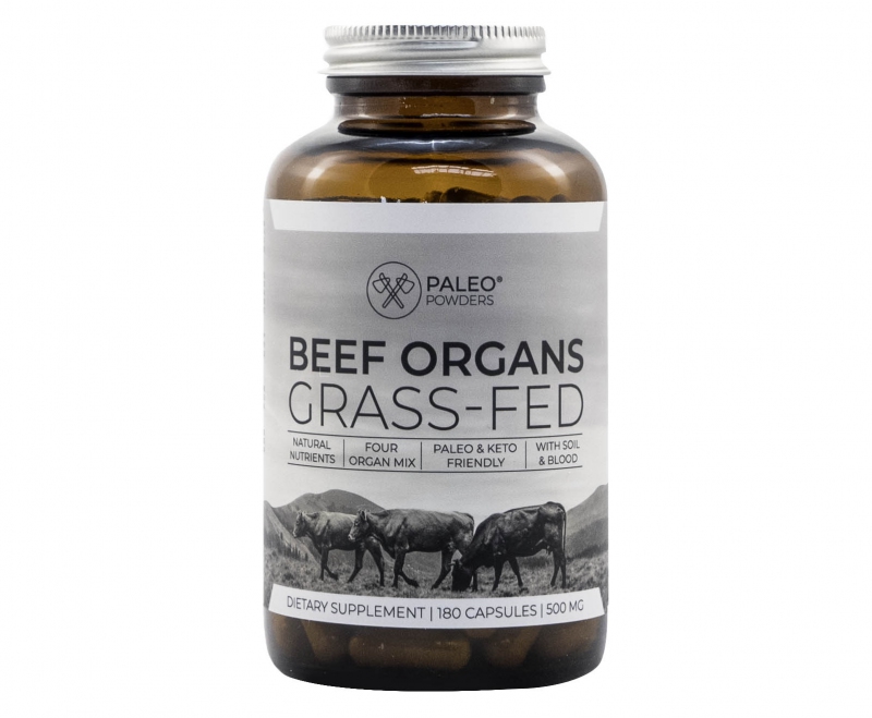 Doplňková Výživa - Hovězí orgány (grass-fed organ mix) - Paleo Powders 180 kapslí