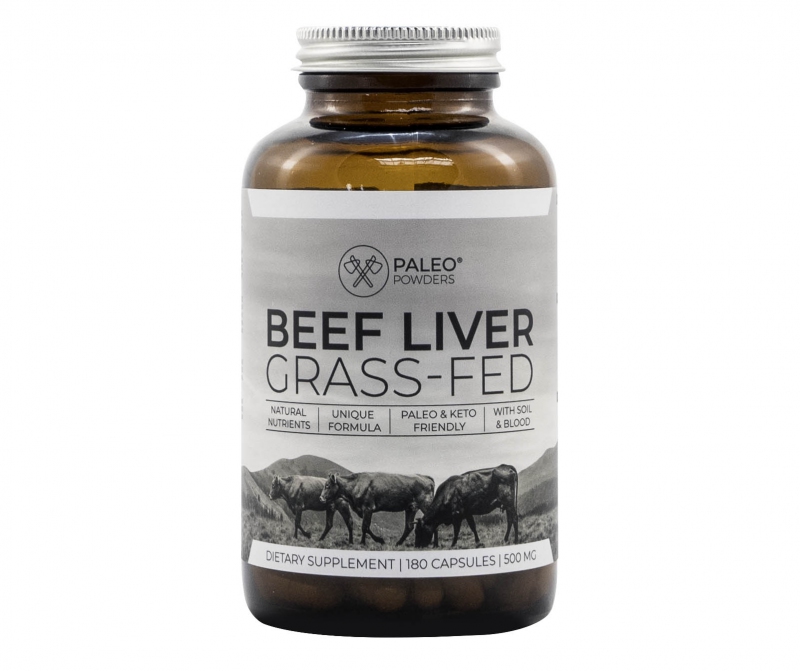 Doplňková Výživa - Hovězí játra (grass-fed beef liver) - Paleo Powders 180 kapslí