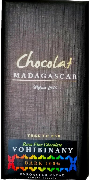 Světová TOP Čokoláda - 100% RAW Chocolat Madagascar VOHIBINANY (bez přísad) 75g