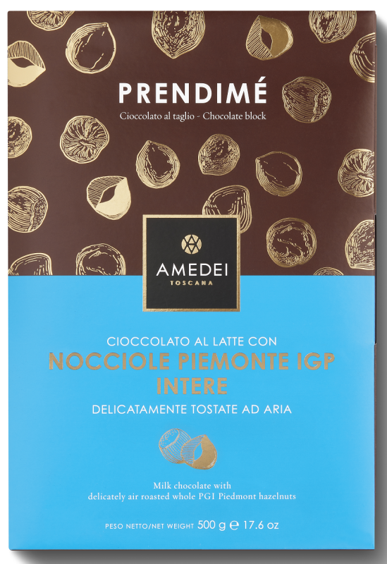 Světová TOP Čokoláda - Obří Mléčná Prendimé s lískovými ořechy - Amedei 500g