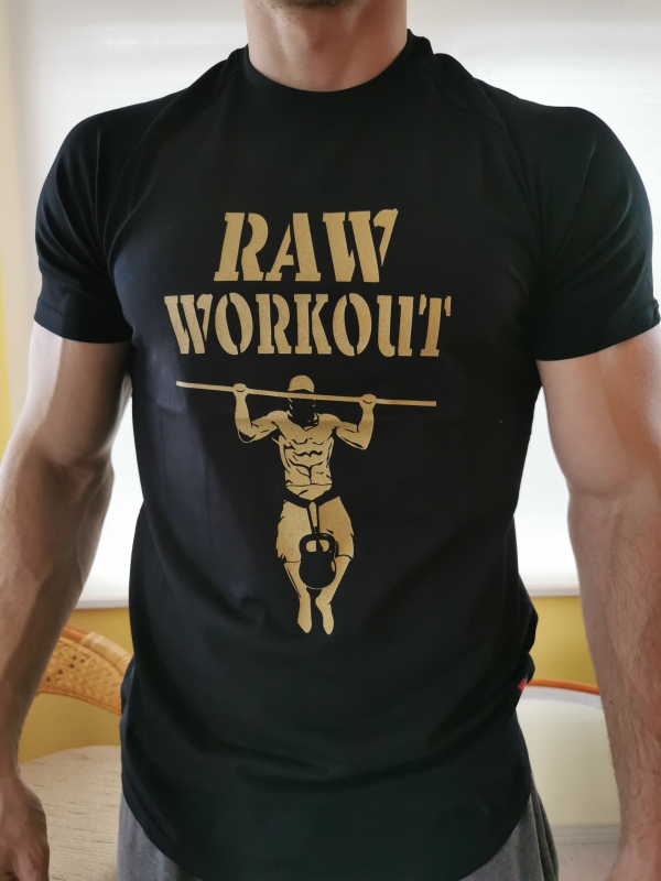 Oblečení - RAW Workout thorn+fit tričko (NEW) - zlato-černá