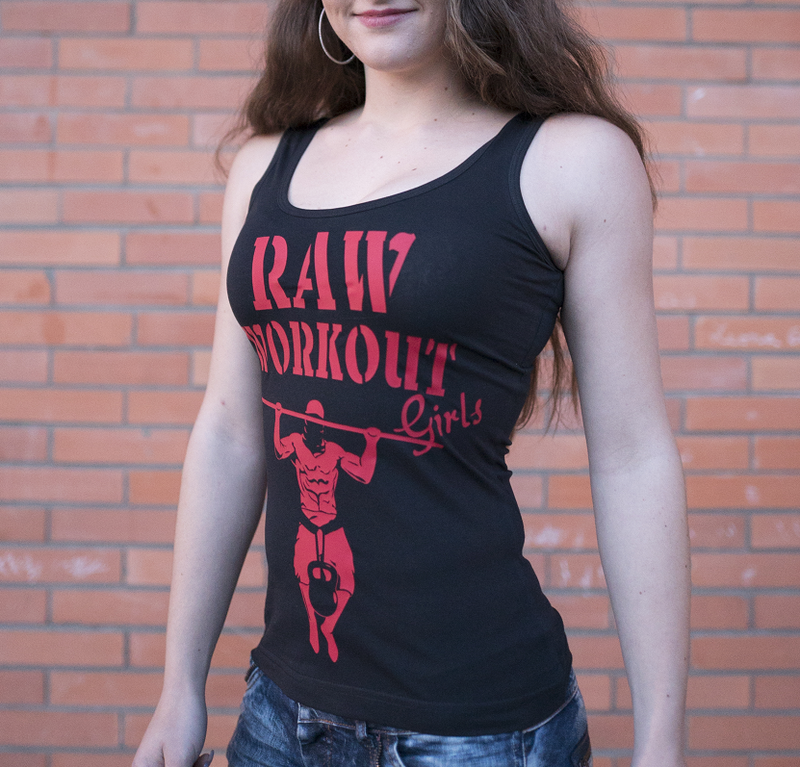 Oblečení - Dámské Raw Workout tílko (červeno-černá)