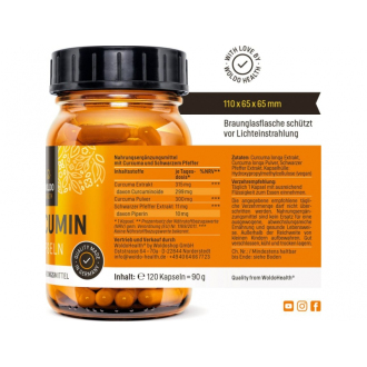 Curcumin s piperinem Woldo Health 120 kapslí