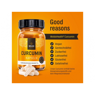 Curcumin s piperinem Woldo Health 120 kapslí