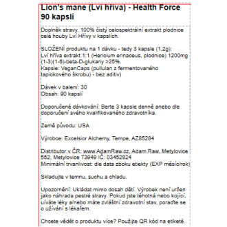 Lion’s mane (Lví hříva) - Health Force 90 kapslí