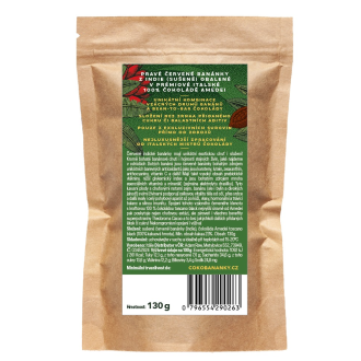 Pravé červené banánky ve 100% čokoládě AMEDEI (bez přísad) Indie 130g/1300g