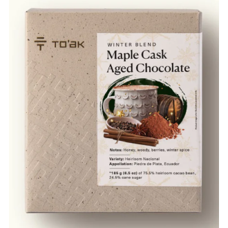 75,5% Zimní Heirloom čokoláda na pití maple/bourbon aged (Nacional/Ekvádor) - To’ak 185g