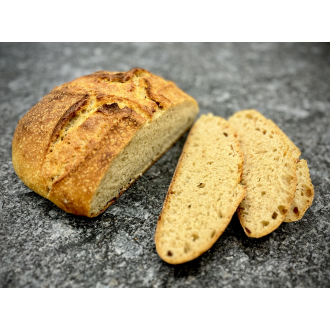 ŽLUTO-FIALOVÝ KVASOVÝ CHLÉB AMBROSIAS (KAMUT KHORASAN) cca 900g