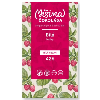 42% Česká malina (bílá čokoláda/vegan) Míšina č. 50g