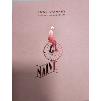 ROSE Donkey (afrodiziakální oslí růžová čokoláda s ústřicemi bez cukru) - Naive 50g