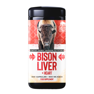 Divoká RAW Bizoní játra pastvená v prérii (BISON LIVER) - 300 kapslí