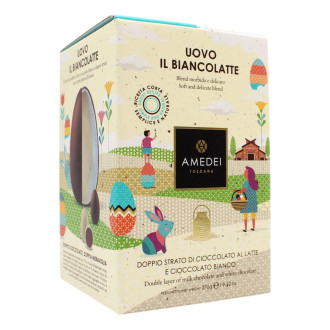 Prémiové vejce BIANCOLATTE (bílá a mléčná čokoláda Amedei) 276g