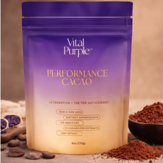 PERFORMANCE Fialové raw kakao s funkčními houbami a astaxanthinem - Vital Purple™ 170g