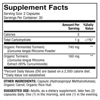 Fermentovaná Organická Kurkuma (Mercola) 60 kapslí