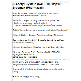 N-Acetyl-Cystein 100 kapslí
