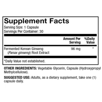 Fermentovaný Korejský Ženšen extrakt (Mercola) 30 kapslí
