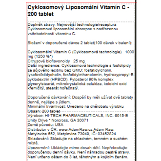 Cyklosomový Liposomální Vitamín C (200 tablet)